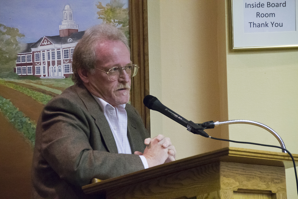 Former Lakewood resident Douglas Rosenbrock speaks before the Town Board Tuesday evening. (Credit: Paul Squire)
