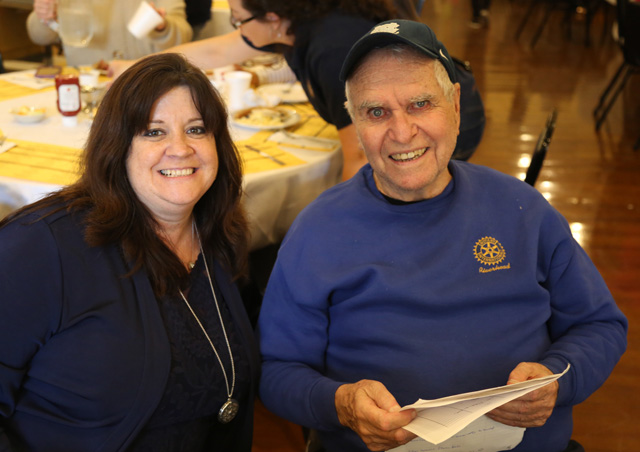 Rotarians Denise Calderone and Ed Goldstein.