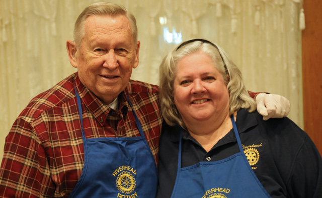 Rotarians Ed Merz and Mary Ellen Ellwood.