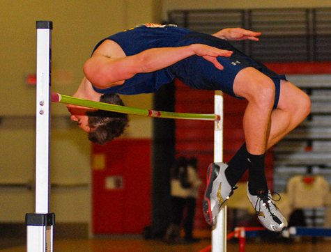 BILL LANDON FILE PHOTO  |  Shoreham senior Erik Anderson cleared 6-01 to win the high jump Monday night at the small school county championship.