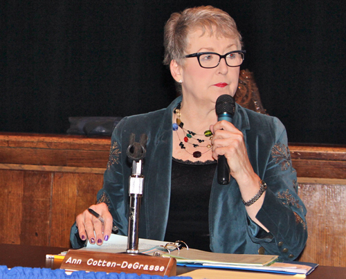 Riverhead School Board president Ann Cotten-DeGrasse. (Credit: Jennifer Gustavson, file) 