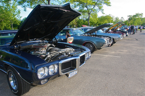 The first night of the BID sponsored Classic Car Cruise night was held in the back of the parking lot downtown along Heidi Behr Way Thursday. (Credit: Barbaraellen Koch)