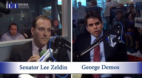Republican candidates for Congress, Lee Zeldin (L) and George Demos. (Credit: LI News Radio)