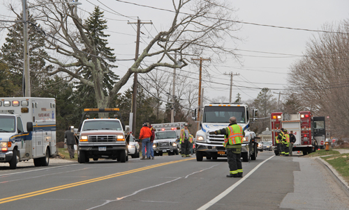 Westbound traffic was stopped for a short time after the crash Monday morning. (Credit: Carrie Miller)