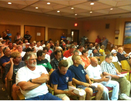 TIM GANNON PHOTO | Members of the public packed Town Hall Tuesday night.