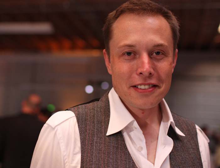 Elon Musk at the Tesla Grand Opening in 2008 (Credit: Brian Solis, Creative Commons)