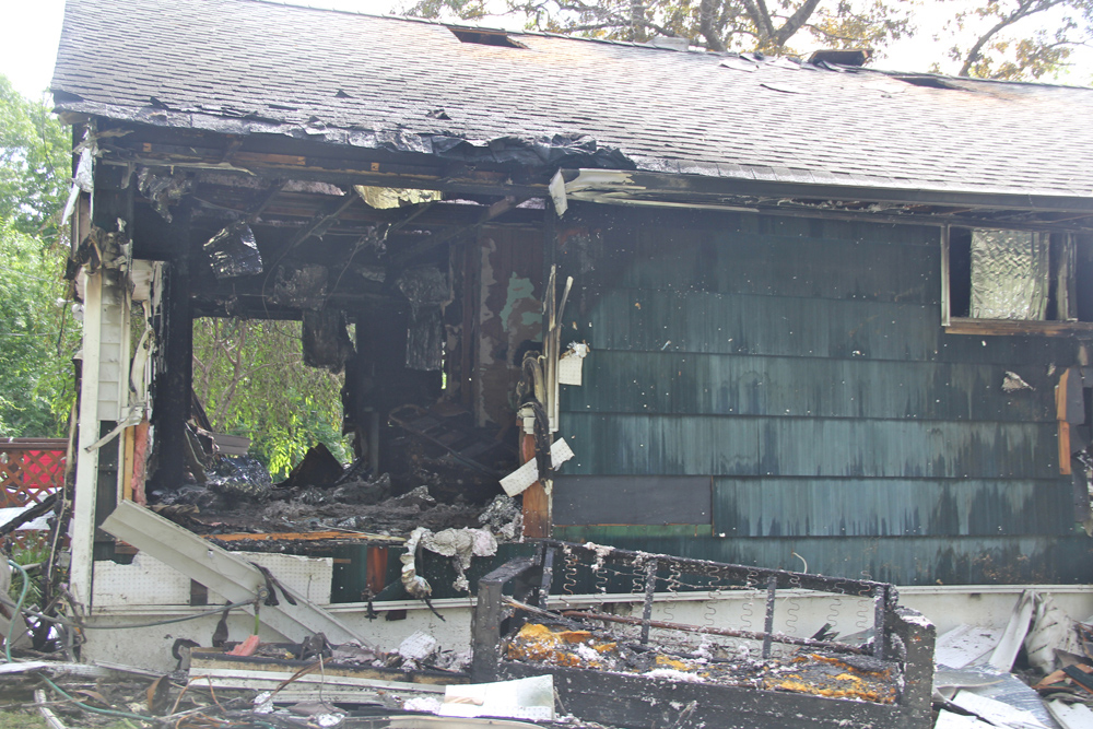 The front of a home in Northampton that was gutted in a fire early Thursday morning. (Credit: Carrie Miller)