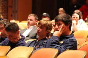 PAUL SQUIRE PHOTO | SWR students listen on at Tuesday night's school board meeting.