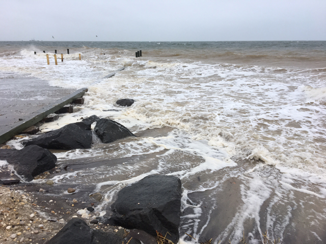 A view of Iron Pier Beach Tuesday morning at about 8:30 a.m. (Credit: Kelly Zegers)