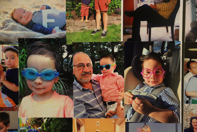 A collage of photos that show Mr. Aceituno pictured with his 2-year-old grandson Esteban. (Credit: Joe Werkmeister)