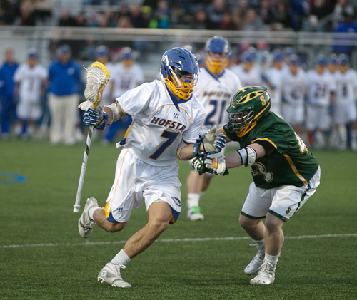 Shoreham-Wading River graduate Mike Malave was named CAA co-Player of the Week after leading Hofstra to a pair of victories last week. (Credit: Zack Lane, Hofstra Athletics)