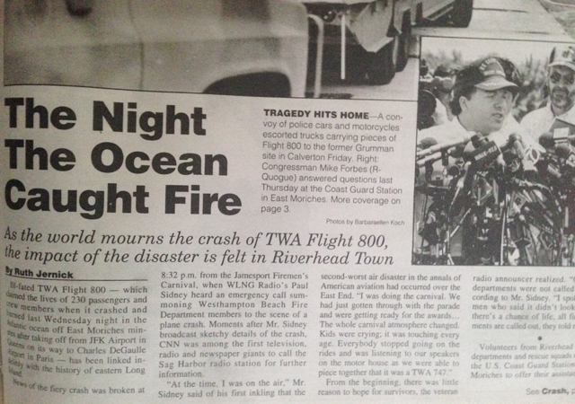 The cover story of the News-Review after the July 1996 crash.