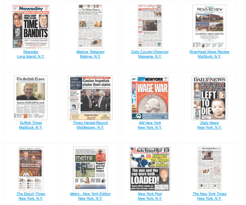 The News-Review and its sister papers The SUffolk Times and Shelter Island Reporter became the first weeklies invited to participate in the Newseum's online display of front pages. (Credit: Newseum)
