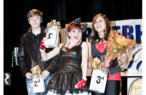 First place winner in 2011 Emma Bernhardt, center, second place winner Dakota Cohen, left, and third place winner Savannah Medina. (Credit: John Neely, file)