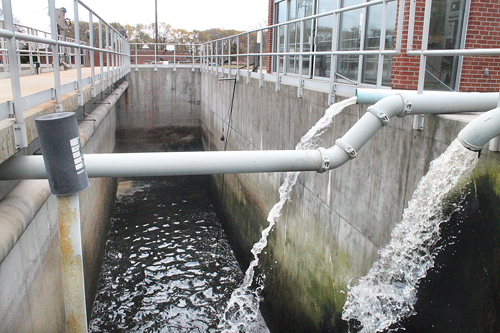 PAUL SQUIRE FILE PHOTO  |  When the Riverhead Sewer District is able to upgrade its facility off Riverside Drive, the water being currently treated at the plant would then be pumped through a new, high-tech filtration system before reaching Peconic Bay.