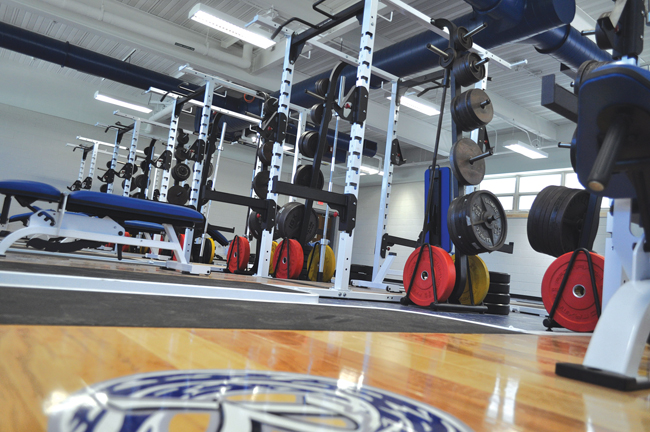 A new weight room was constructed this summer at the high school, part of a $78 million construction project taking place districtwide. (Credit: Joseph Pinciaro)