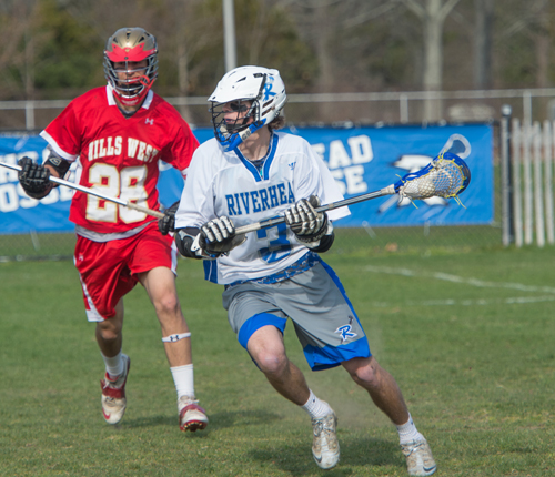 Ryan Hubbard scored 4 goals with 2 assists in Riverhead's loss to Hills West Tuesday. (Credit: Robert O'Rourk)
