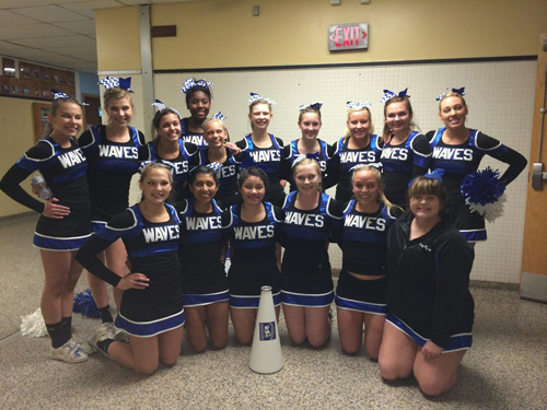 The Riverhead varsity cheerleaders placed 20th at Nationals today in Orlando, Fla. (Courtesy photo)