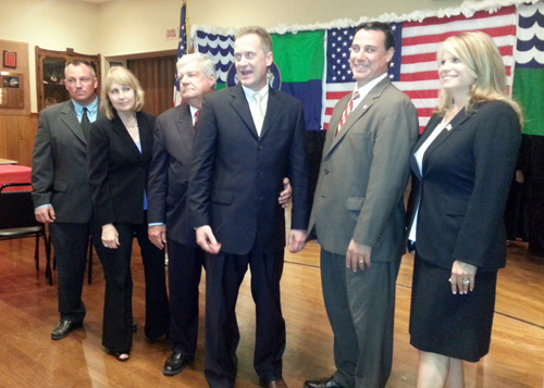 JENNIFER GUSTAVSON PHOTO | Riverhead Republican nominees, from left, 