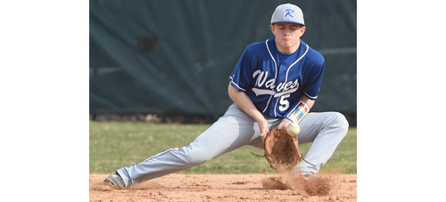 Riverhead's Cody Weiss handles a ground ball at second base during Thursday's game in Deer Park. (Credit: Robert O'Rourk)