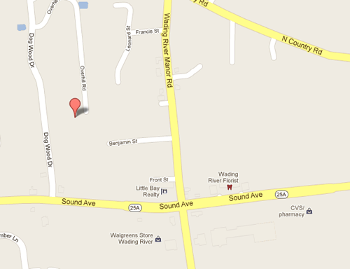 GOOGLE MAPS | Three men were arrested after a raid at 49 Overlook Drive Wednesday, police said. 