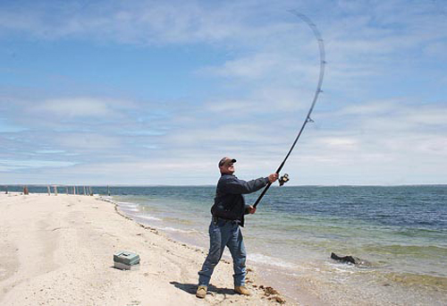 A surf fisherman at Iron Pier Beach on the Sound. (Credit: Barbarallen Koch file photo)