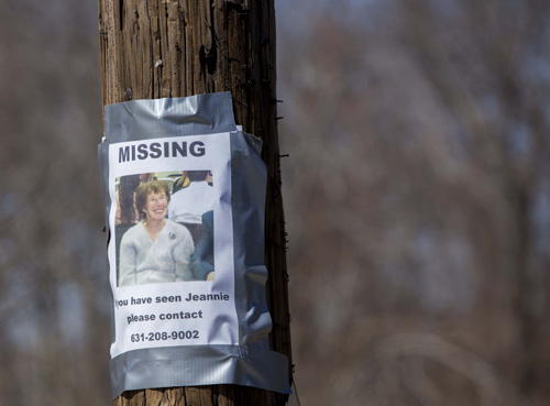A poster in RIverside taped to a telephone pole last weekend, before Jean Taber was found. (Credit: Katharine Schroeder)