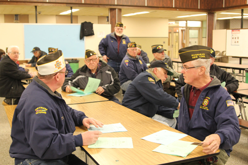 Local veterans attended last month's Riverhead school board meeting to hear a presentation about a new tax exemption program for veterans. (Credit: Jennifer Gustavson, file)