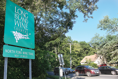 North Fork Wine Trail sign in Riverhead