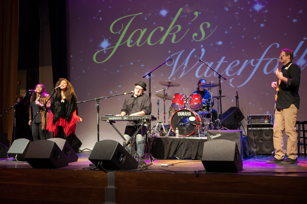 Jack’s Waterfall performs Friday night at The Suffolk Theater. (Credit: Katharine Schroeder)