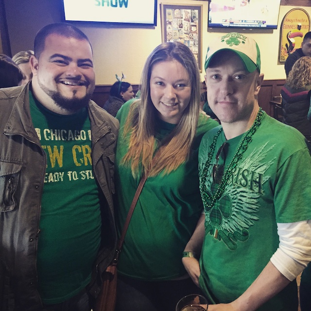 Everywhere you looked downtown Saturday, including at Diggers, green was the color of choice. (Credit: Cyndi Murray)