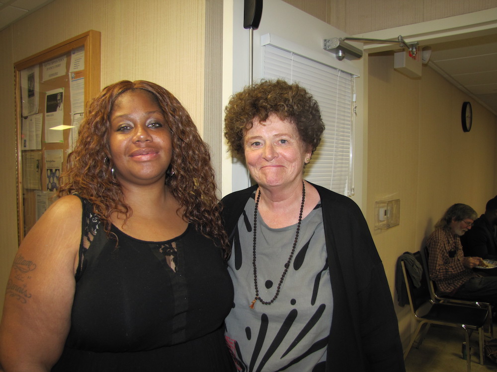 Shana Pippin and Judge Deborah Kooperstein at Tuesday's Drug Court graduation in Hampton Bays