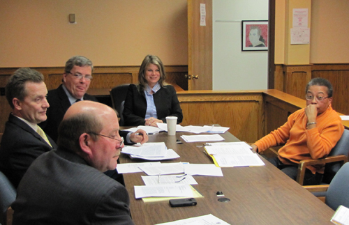 TIM GANNON PHOTO | Ethics Board chairperson Donna Barnard (right) with the Town Board Thursday.
