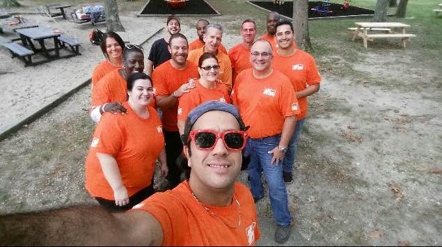 Home Depot employees posed for a selfie. (Credit: Courtesy of Michele Cardaci)