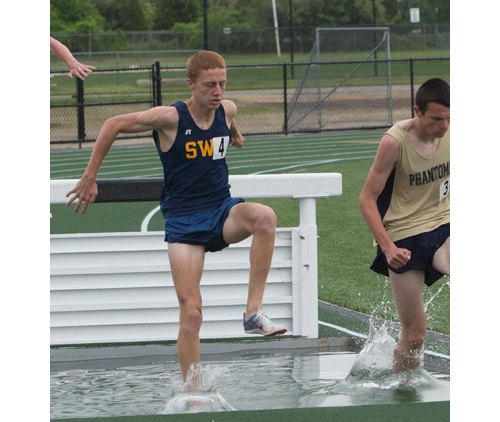 Shoreham-Wading River senior Keith Steinbrecher is seeded second in the 3,000-meter steeplechase for the state qualifier. (Credit: Robert O'Rourk)