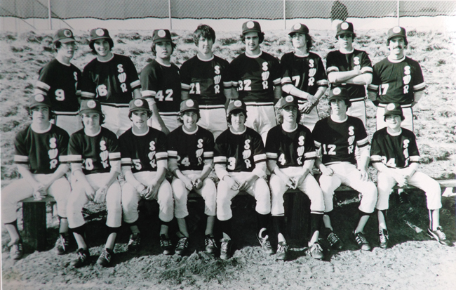 The Shoreham-Wading River baseball team picture from 1979, the third varsity season for the Wildcats. (Credit: Courtesy photo)