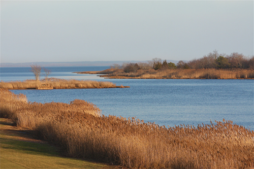 BARBARAELLEN KOCH PHOTO | The view from Route 105 bridge at Indian Island golf course as the Peconic River leads into the Bay.