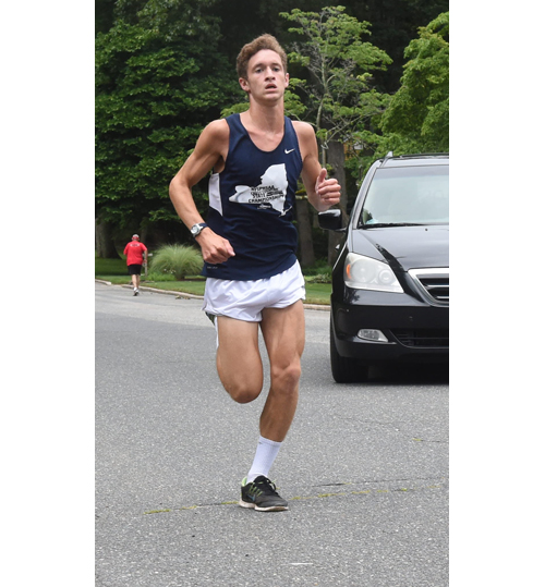 Ryan Udvadia, a standout runner from Shoreham-Wading River High School, finished second in the 5K. (Credit: Robert O'Rourk)