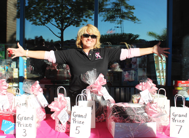 Melanie McEvoy, vice president of NFBH, at the grand prize raffle table.