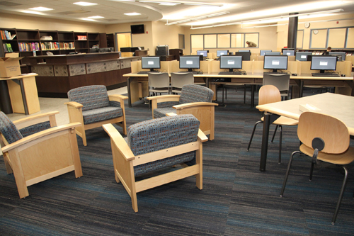 The Riverhead High School's new library was unveiled Tuesday. (Photos by Sandra Kolbo)