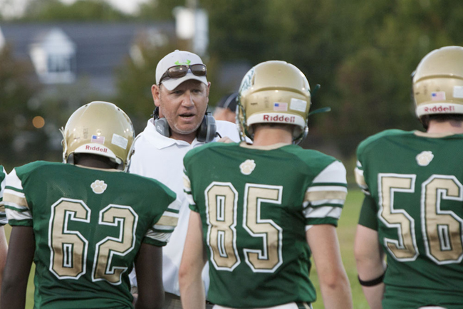 Mike Buck coached his first game at McGann-Mercy Friday. (Credit: Katharine Schroeder)