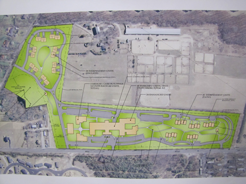 A map showing the location of the proposed assisted living center
