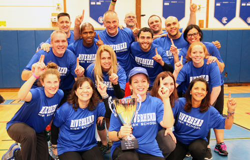 Riverhead High School staff finished in first place at Crazy Sports Night with 27 points. (Courtesy photo)