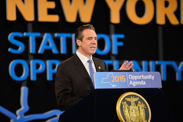 Governor Cuomo giving his State of the State address the Empire State Plaza Convention Center in Albany Wednesday. (Credit: Courtesy Flickr photo)