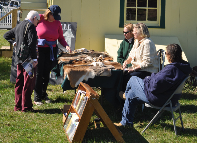 A display of pelts at the museum farm included mink and rabbit. (Credit: Grant Parpan)