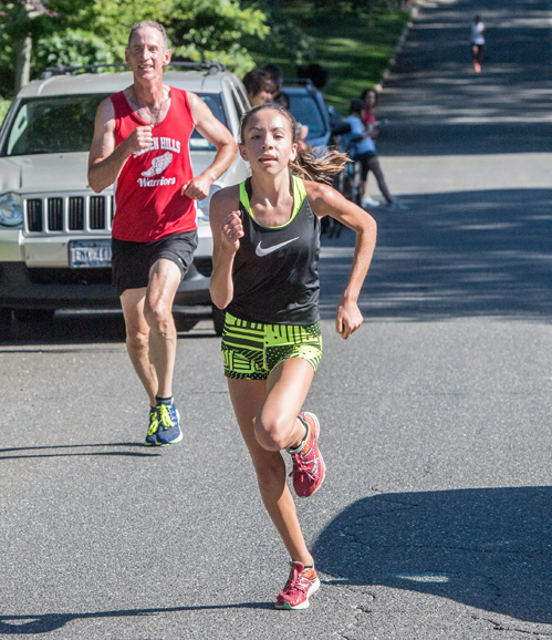 The top female finisher, Danelle Rose of Miller Place. (Credit: Robert O'Rourk)