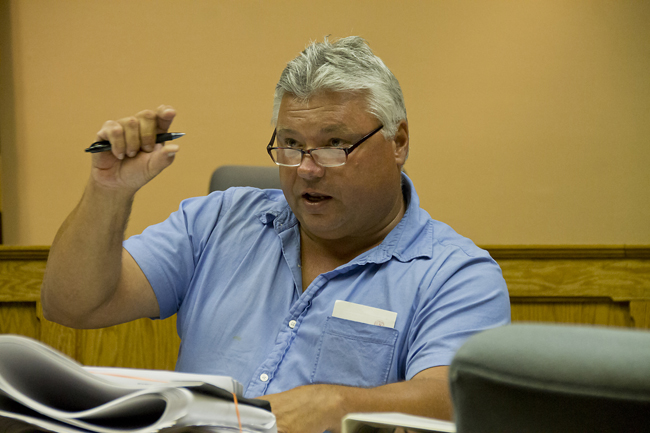 Ed Densieski, a former town councilman, spoke against the proposed mixed-use plan for EPCAL. (Credit: Paul Squire, file)