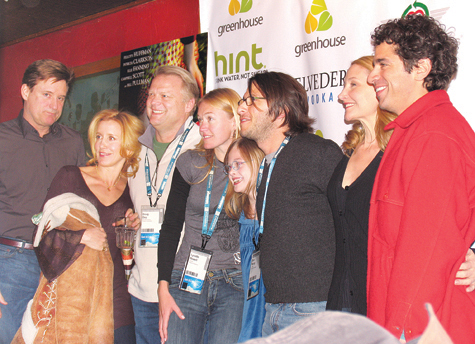 FILE PHOTO COURTESY OF SILVERWOOD FILMS | The cast and producers of 'Phoebe in Wonderland' gathered at a premiere party at the Sundance Film Festival in Utah in 2008. Left to right: Bill Pullman, Felicity Huffman, Doug Dey and Lynette Howell of Silverwood Films, Elle Fanning, co-producer Ben Barnz, Patricia Clarkson, and writer/director Daniel Barnz. 1/30/2008