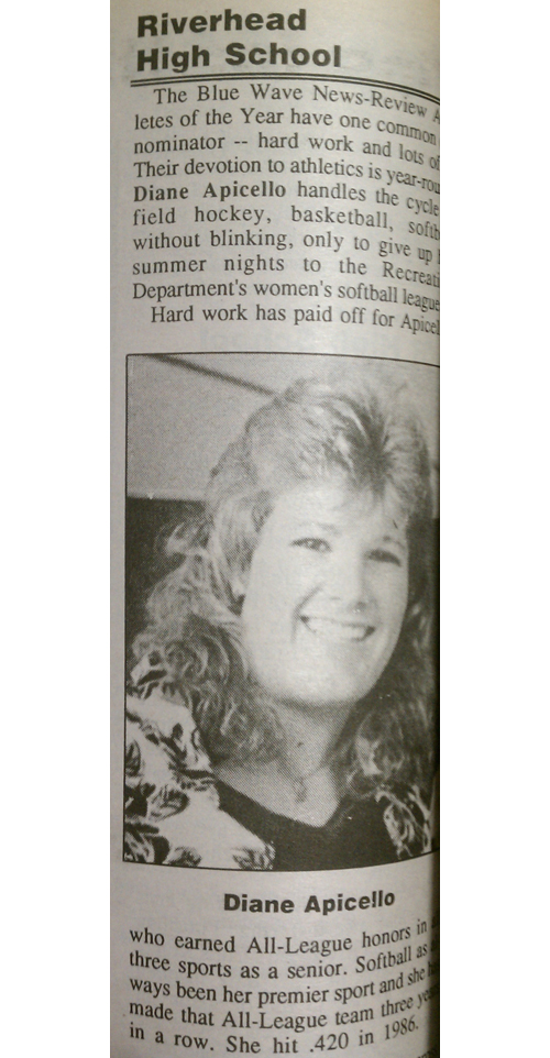 Amanda Graziano's mother, Diane, was the News-Review's 1988 Female Athlete of the Year for Riverhead.