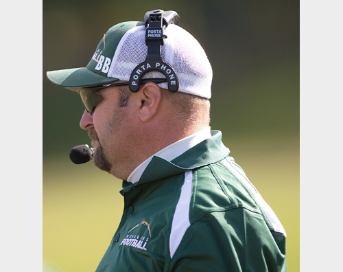 GARRET MEADE PHOTO  |  McGann-Mercy football coach Jeff Doroski faces an uncertain future amid speculation that he will be replaced as the team's varsity coach.